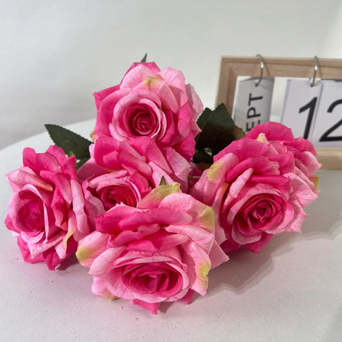 bouquet de roses artificielles en soie décoratives pour intérieur - vue 10 sur 15
