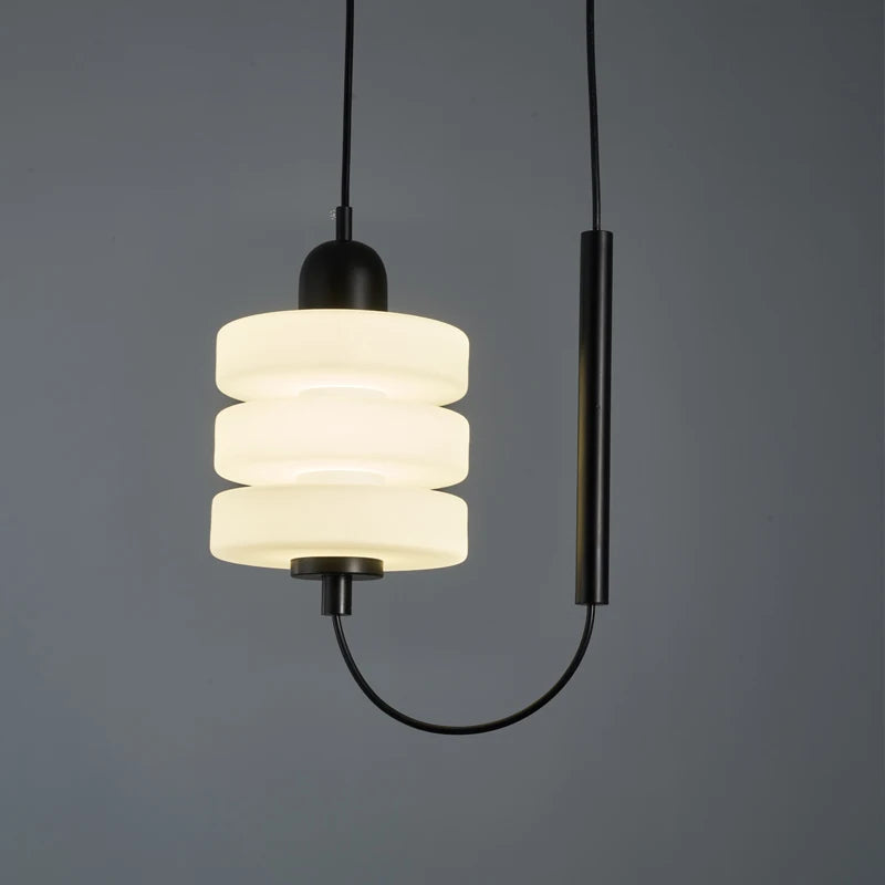 suspension design moderne led en verre câble réglable - vue 5 sur 6