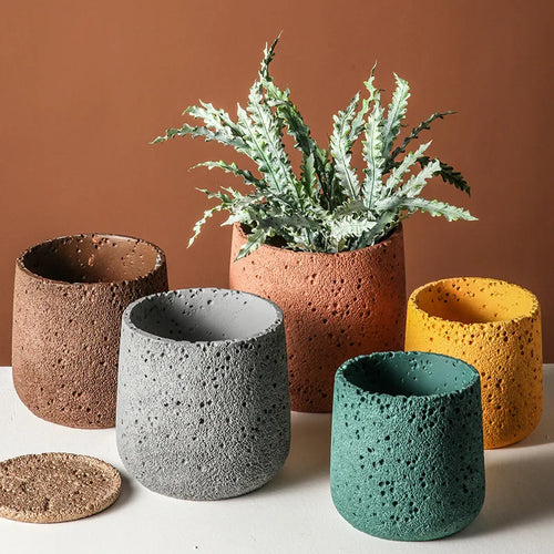 pot de fleur moderne en ciment pour décoration intérieure et extérieure - vue 2 sur 19