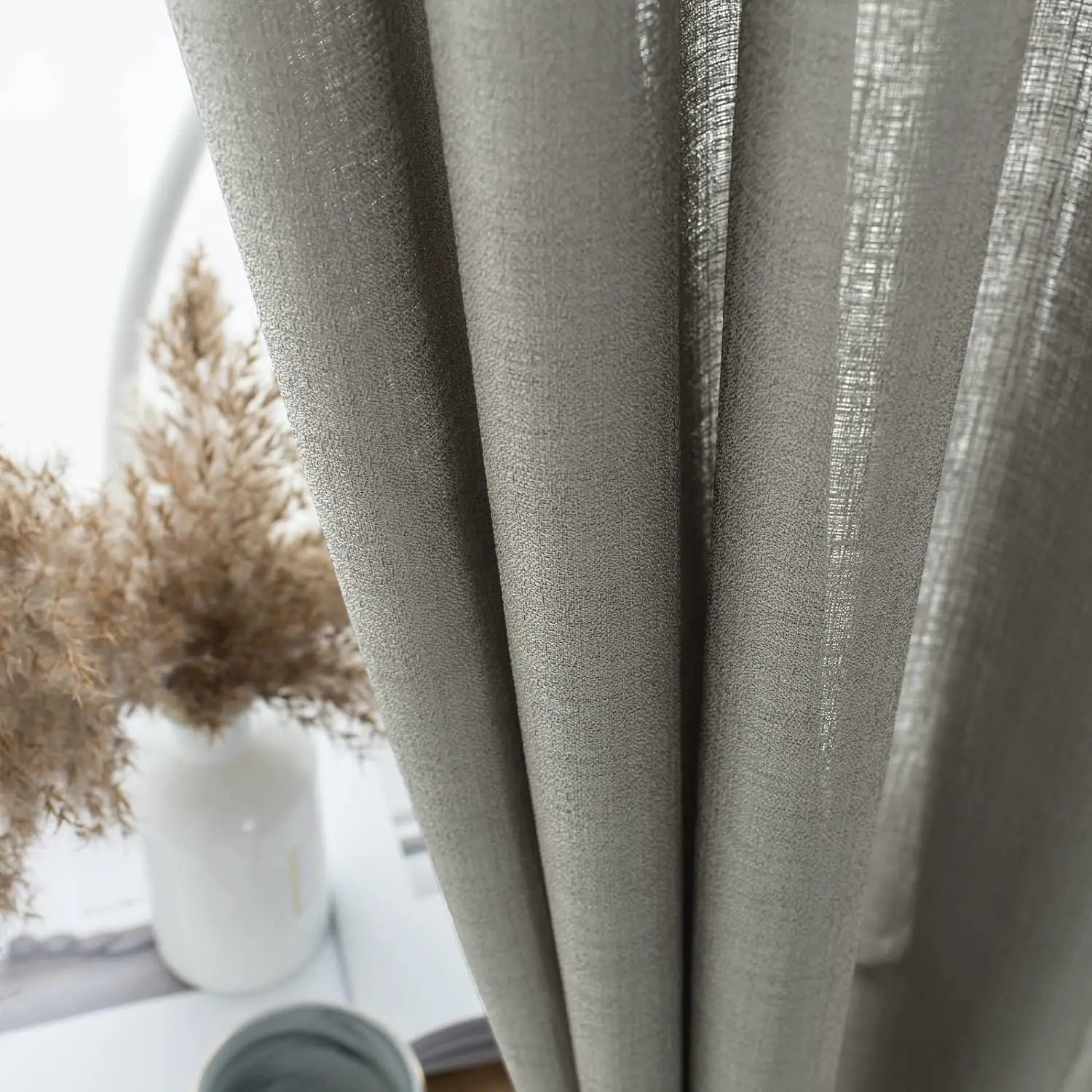 Voilage tulle imitation lin sur mesure style moderne - vue 3 sur 7