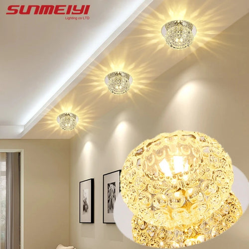 plafonnier en cristal à led pour décoration moderne - vue 2 sur 9