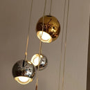 Suspension design LED rotative en métal chromé doré idéale pour bar restaurant café