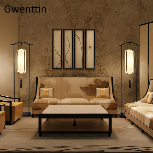 lampadaire classique en tissu pour décoration intérieure - vue 3 sur 13