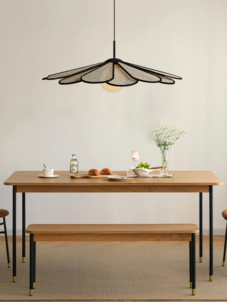 lustre créatif en rotin style japonais moderne et nordique - vue 4 sur 8