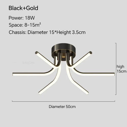 plafonnier led moderne avec télécommande pour décoration intérieure - vue 9 sur 12