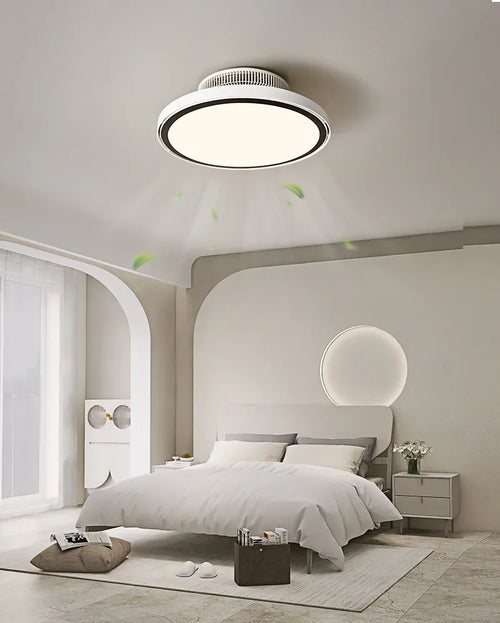 ventilateur de plafond moderne avec éclairage led réglable et stérilisation - vue 2 sur 7