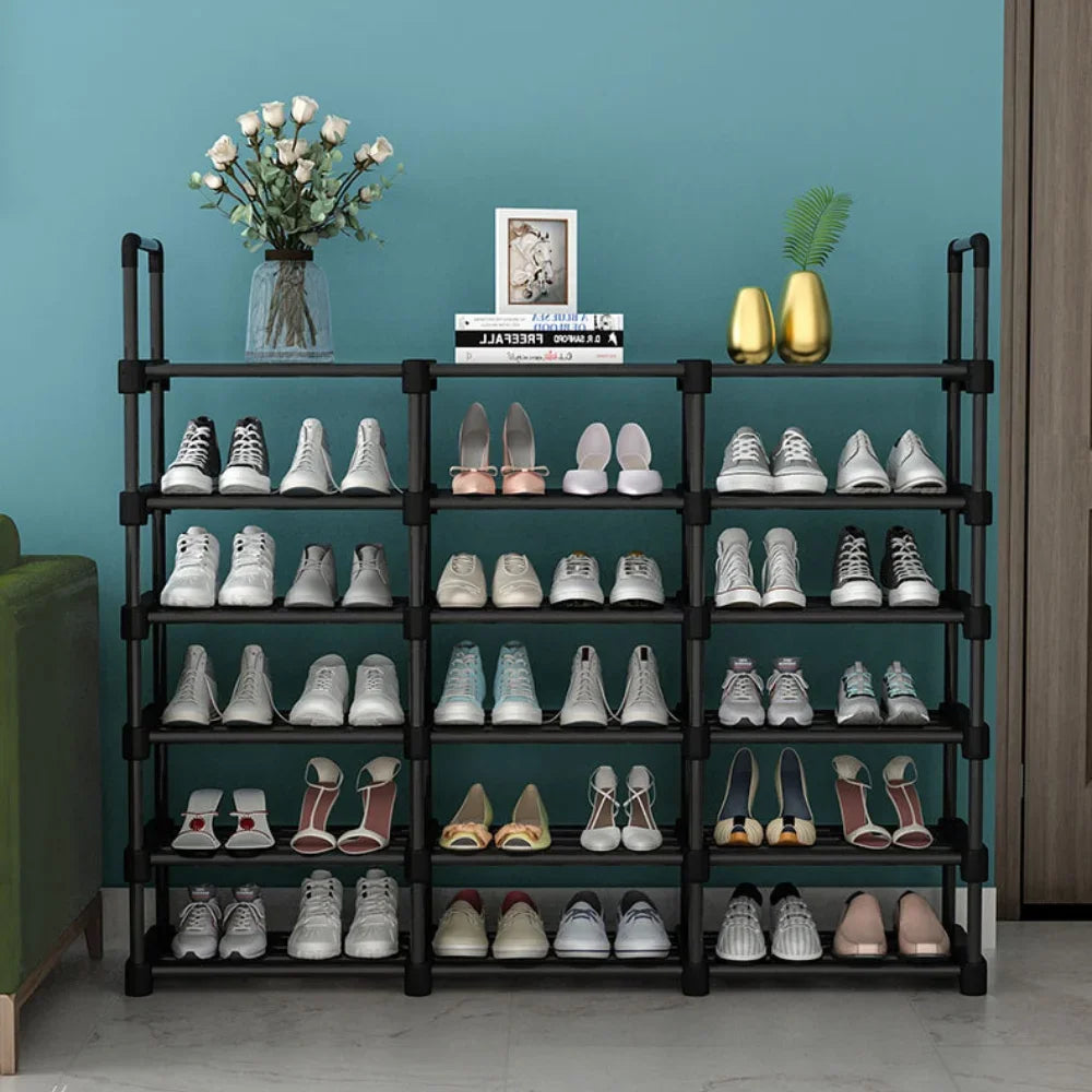 étagère à chaussures multicouche gain de place en métal - vue 2 sur 11