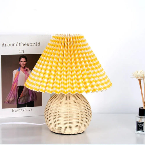 lampe à poser moderne en bois et rotin pour décoration intérieure - vue 14 sur 19