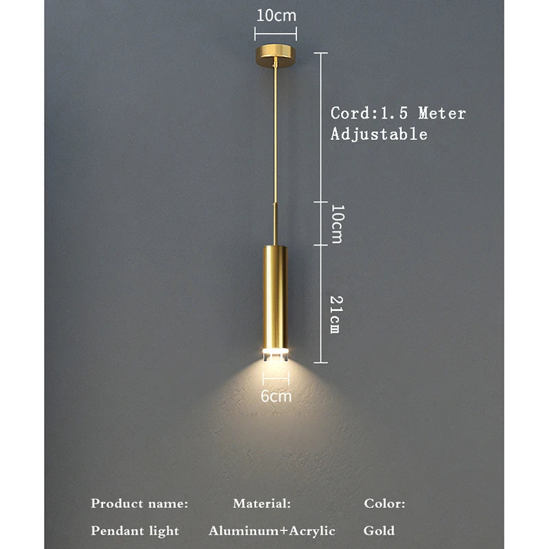 Fumi Modern Adjustable LED Pendant Light, Elegant Ceiling Hanging LED Light Fixture for Kitchen Island Living Room Bedroom - vue 6 sur 8