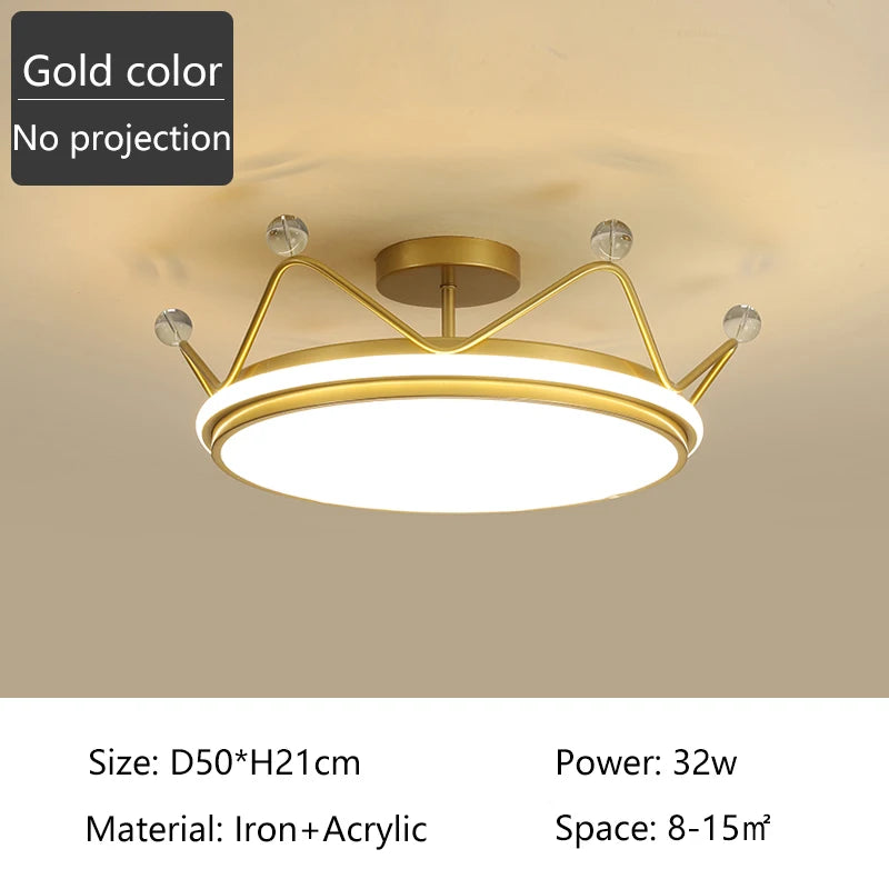 plafonnier led moderne couronne créative pour chambre d'enfant - vue 13 sur 16