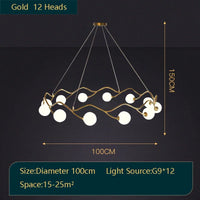 lustre royal de luxe en or avec boule de verre led