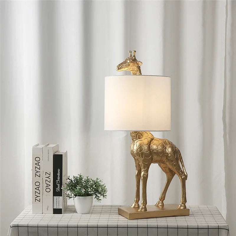 lampe de bureau design moderne girafe en résine éclairage créatif - vue 3 sur 8