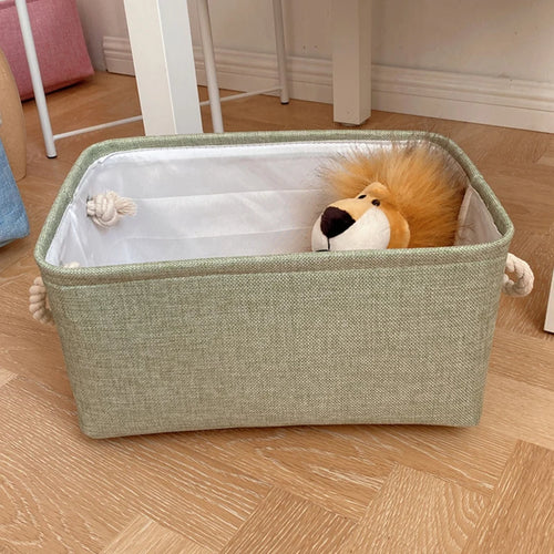 boîte de rangement en lin pour vêtements et jouets divers - vue 10 sur 12