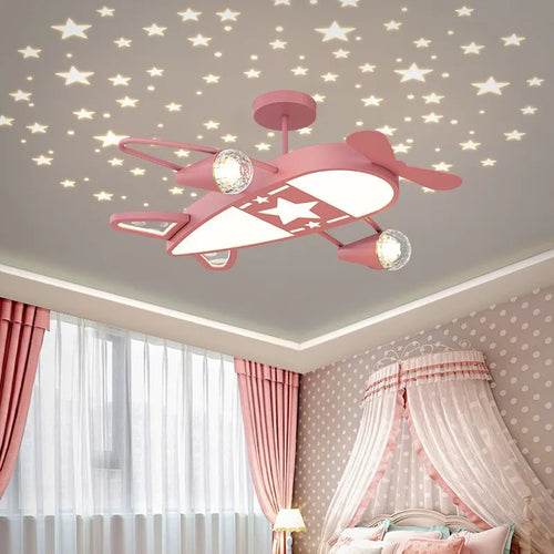 plafonnier ciel étoilé avion pour chambre d'enfant créatif - vue 2 sur 10