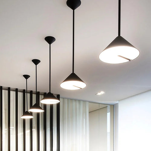 Suspension design led cône en métal moderne nordique intérieur - vue 5 sur 7
