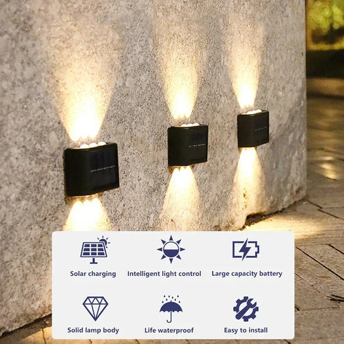 applique murale solaire à led éclairage extérieur étanche décoratif - vue 2 sur 14