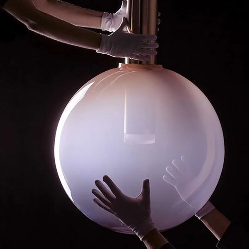 Boule nordique verre suspension LED couleur lampe translucide pour salon salle à manger Bar chambre chevet Luminaires décoratifs - vue 5 sur 12