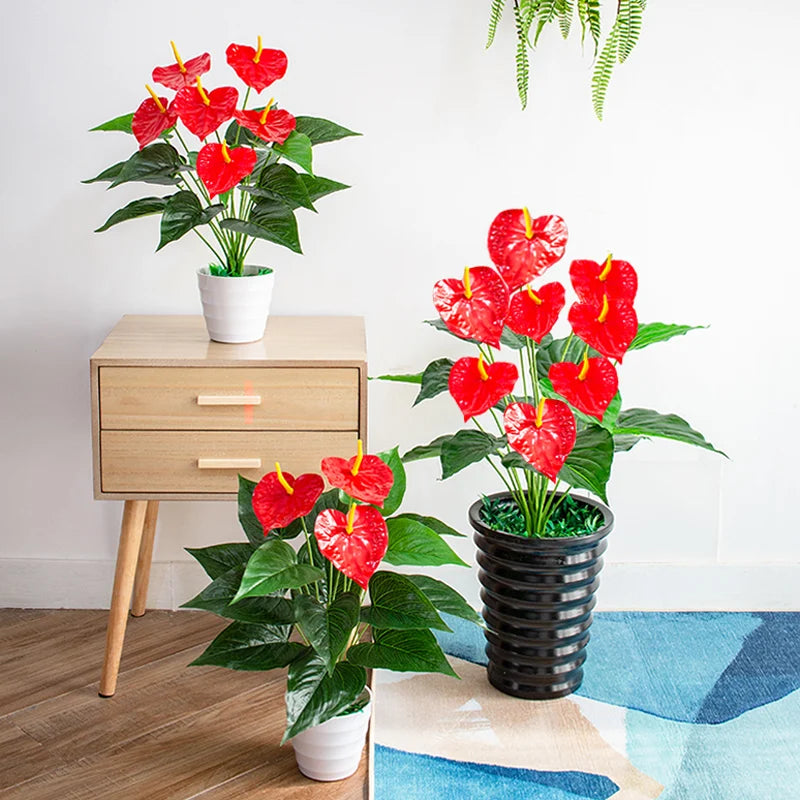 plantes artificielles monstera palmier anthurium décoration intérieure extérieure - vue 5 sur 9