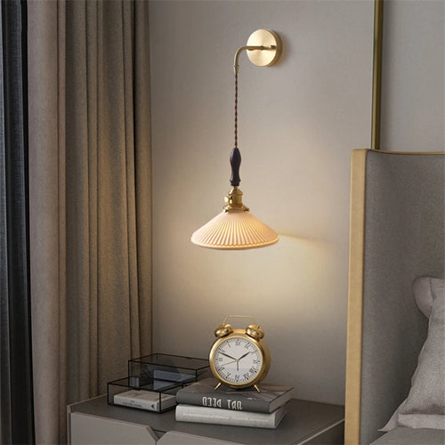 applique murale rechargeable en céramique avec interrupteur rotatif style vintage - vue 3 sur 21