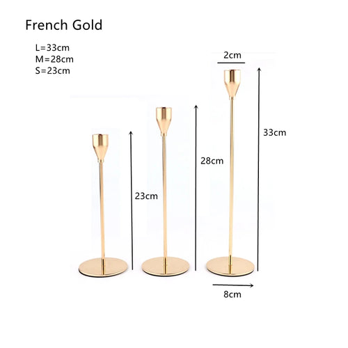 lot de 3 bougeoirs en métal décoration élégante pour mariage et fêtes - vue 21 sur 21