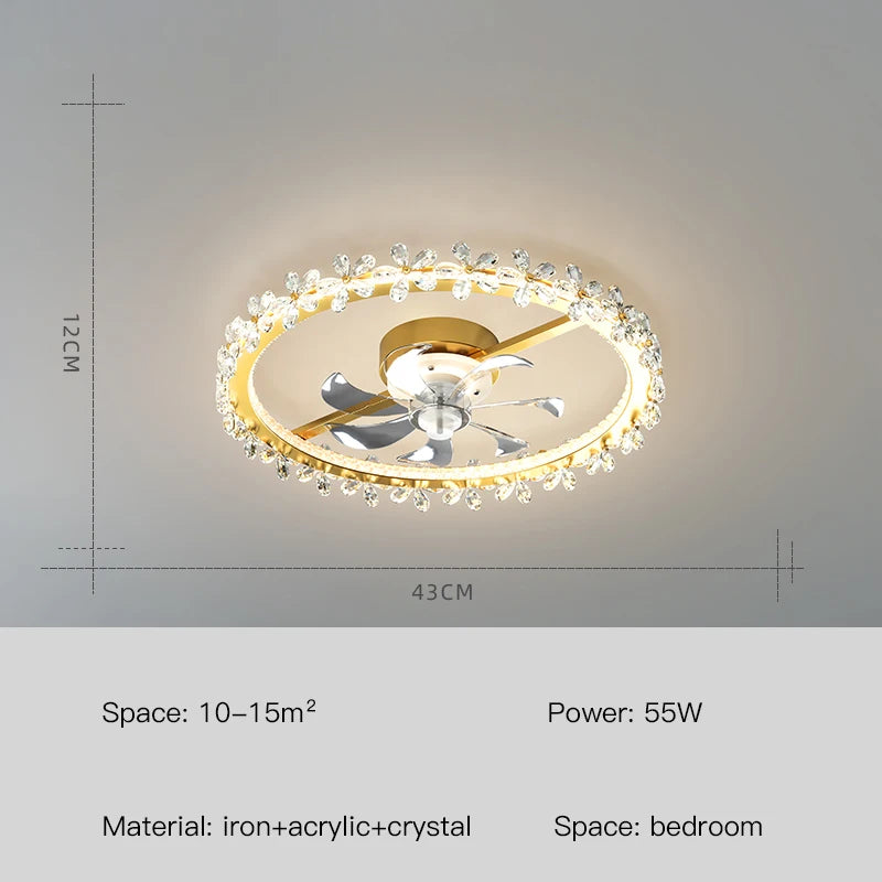 ventilateur de plafond moderne avec lumière et contrôle intelligent - vue 10 sur 10