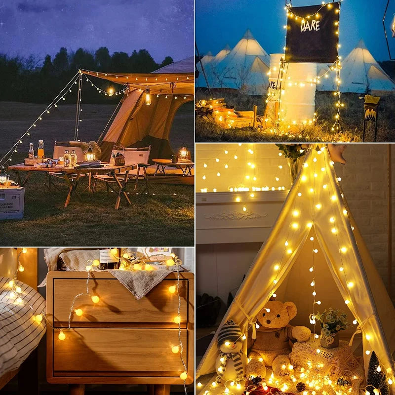 guirlande lumineuse led à boules pour mariage jardin et fêtes - vue 5 sur 9