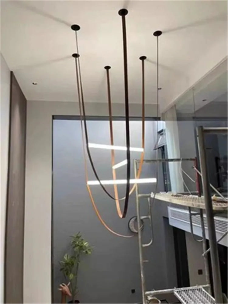 suspension tube de verre led créative minimaliste postmoderne - vue 4 sur 14