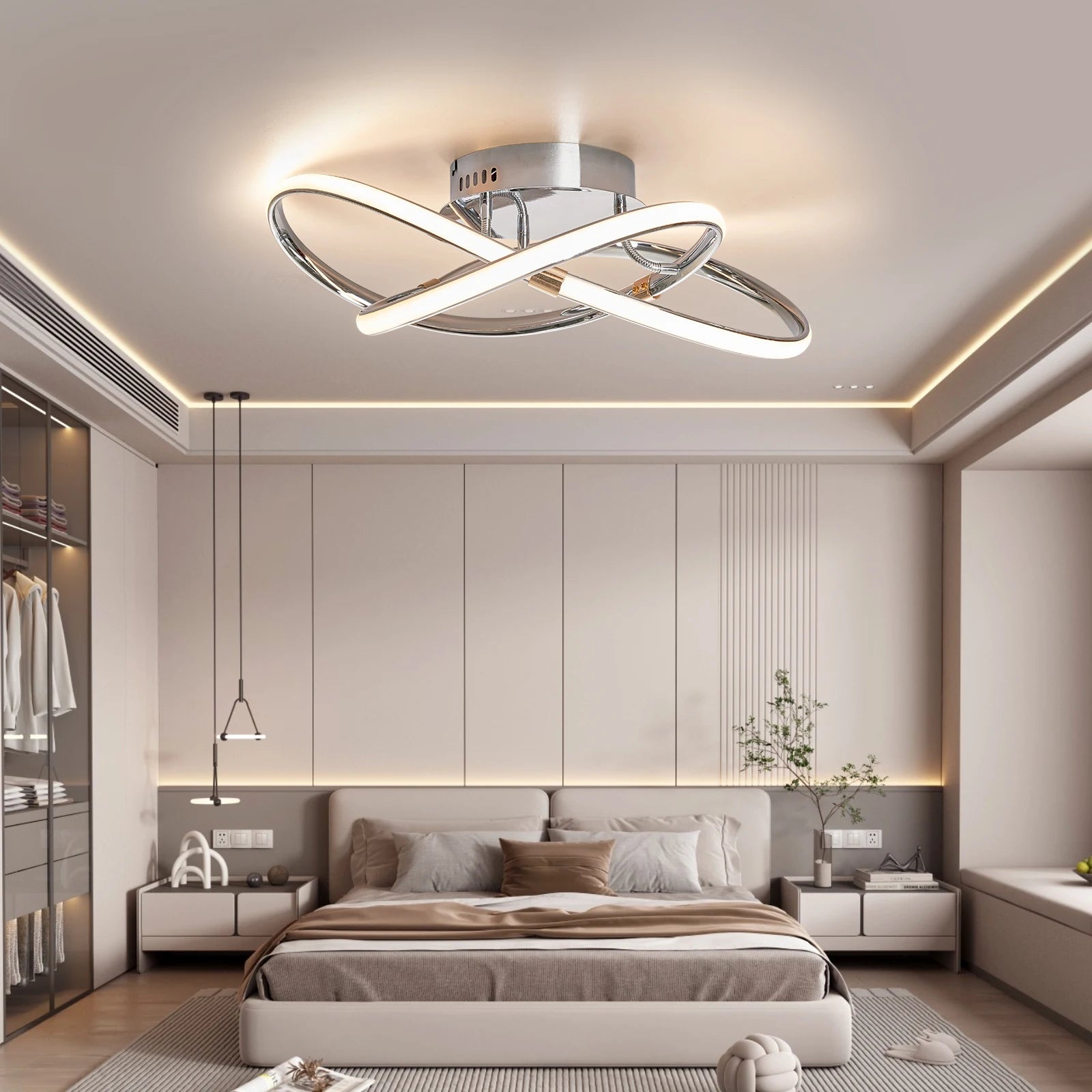 plafonnier led moderne pour maison intelligente avec alexa - vue 3 sur 9