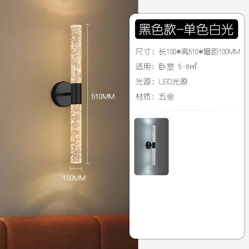 applique murale led double tête moderne cristal bulle - vue 9 sur 10