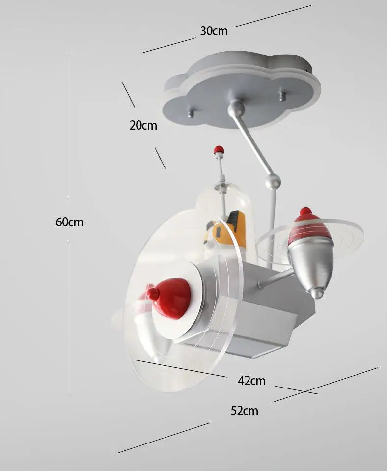 plafonnier moderne en forme d'avion pour enfant décoratif - vue 9 sur 9