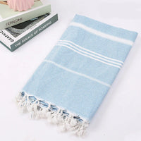 Serviette de plage turque coton franges rayé spa