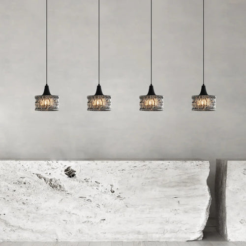 suspension italienne minimaliste en cuivre et verre haut de gamme - vue 5 sur 7