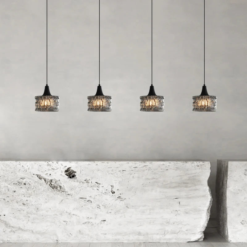 suspension italienne minimaliste en cuivre et verre haut de gamme - vue 4 sur 7