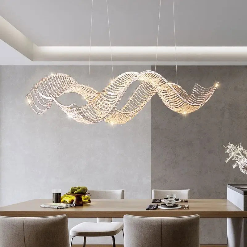 lustre de luxe moderne k9 en cristal suspendu personnalisé - vue 5 sur 9