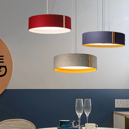 lampe suspendue moderne en tissu feutré pour styliste créatif - vue 2 sur 12