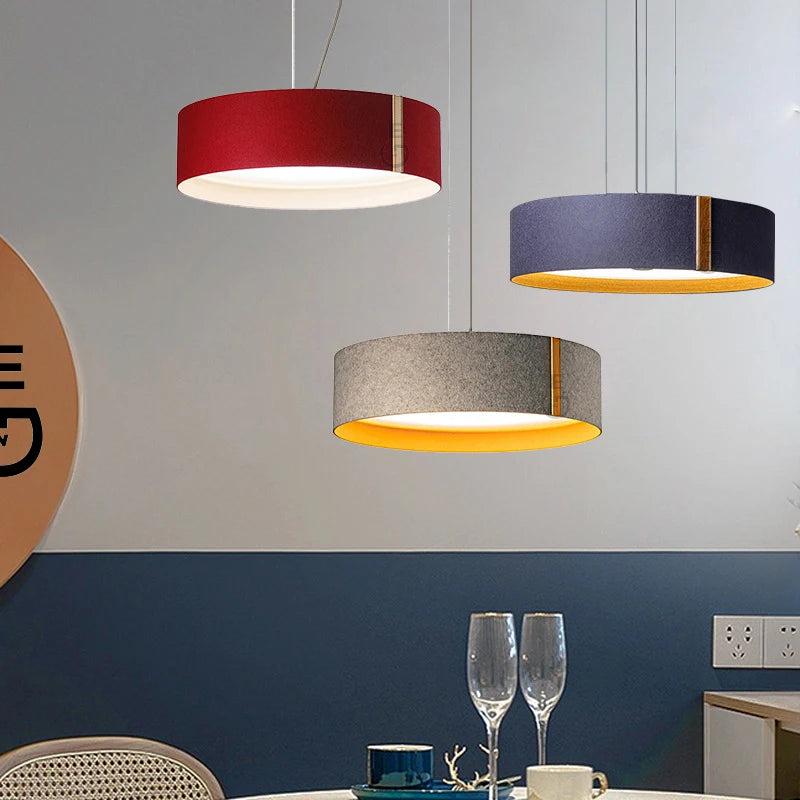 lampe suspendue moderne en tissu feutré pour styliste créatif - vue 2 sur 12