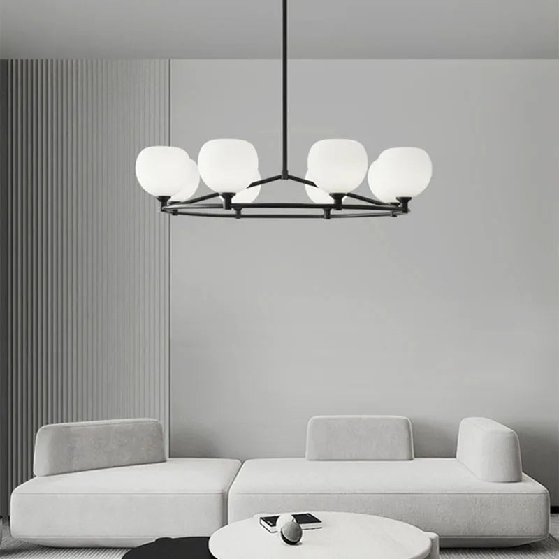 suspension moderne en laiton et verre hauteur réglable - vue 3 sur 12