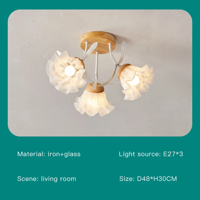 lustre nordique créatif à fleurs pour décoration intérieure - vue 7 sur 24