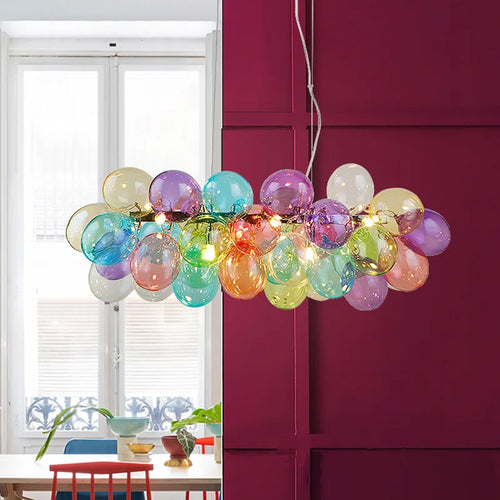 Moonriver éclairage moderne créatif couleur lampes suspendues pour plafond boule de verre lustre salon suspension lumière chambre décor - vue 2 sur 16