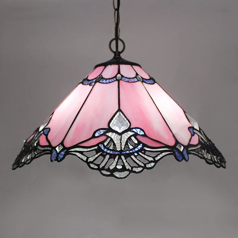 lustre tiffany vitrail style méditerranéen pour intérieur élégant - vue 4 sur 22