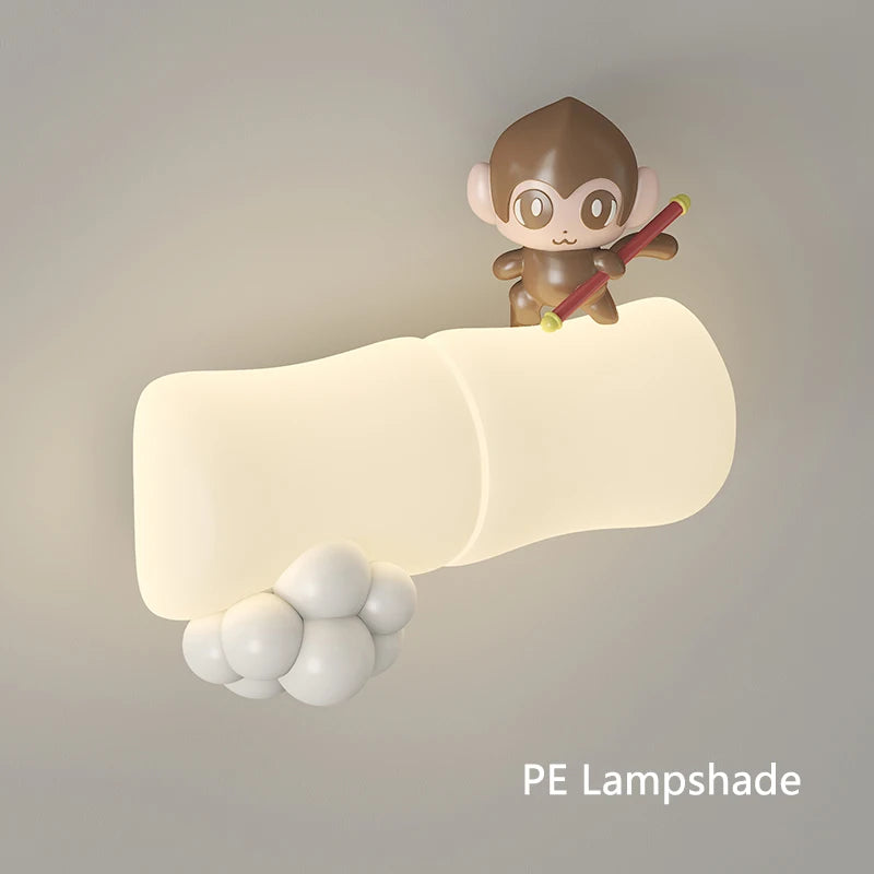 applique murale led singe panda pour enfants - vue 6 sur 23
