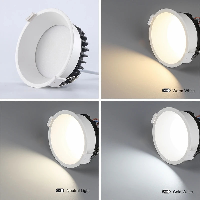 plafonnier led dimmable encastré pour éclairage intérieur design moderne - vue 4 sur 10
