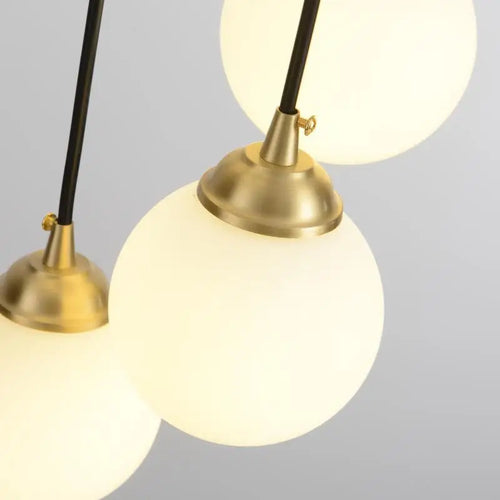 lustre à led art déco en cuivre pour éclairage élégant - vue 7 sur 8
