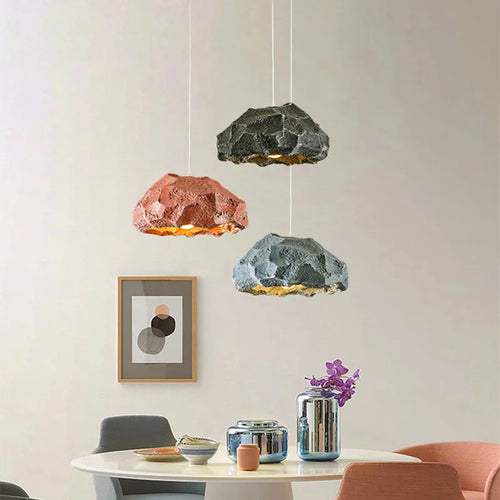 Suspension design nordique chambre Wabi Sabi LED lustre créatif décoration de la maison Restaurant Bar vestiaire luminaire - vue 6 sur 11