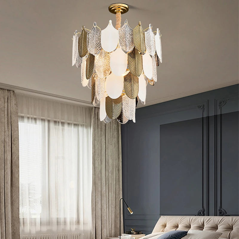 lustre suspension design led en verre acrylique luminaire - vue 6 sur 10