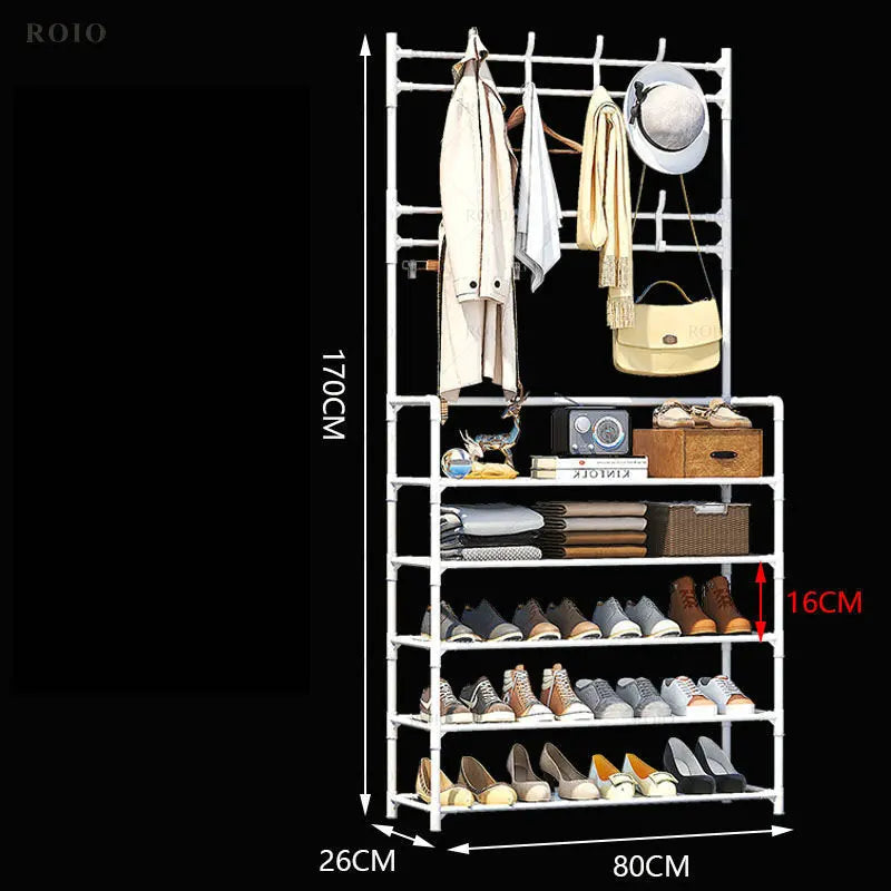 étagère à chaussures porte-manteau et organisateur de vêtements - vue 16 sur 17