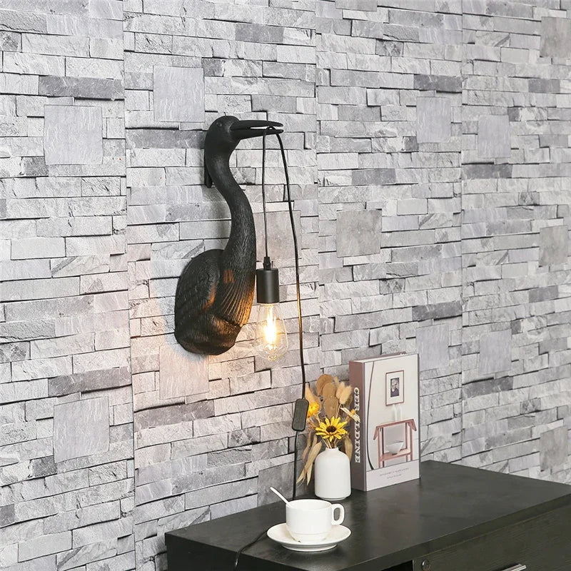 applique murale nordique simple moderne petite grue décorative - vue 4 sur 9