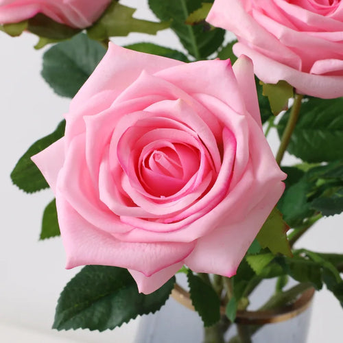 fleurs de roses artificielles en latex pour décoration élégante - vue 2 sur 11