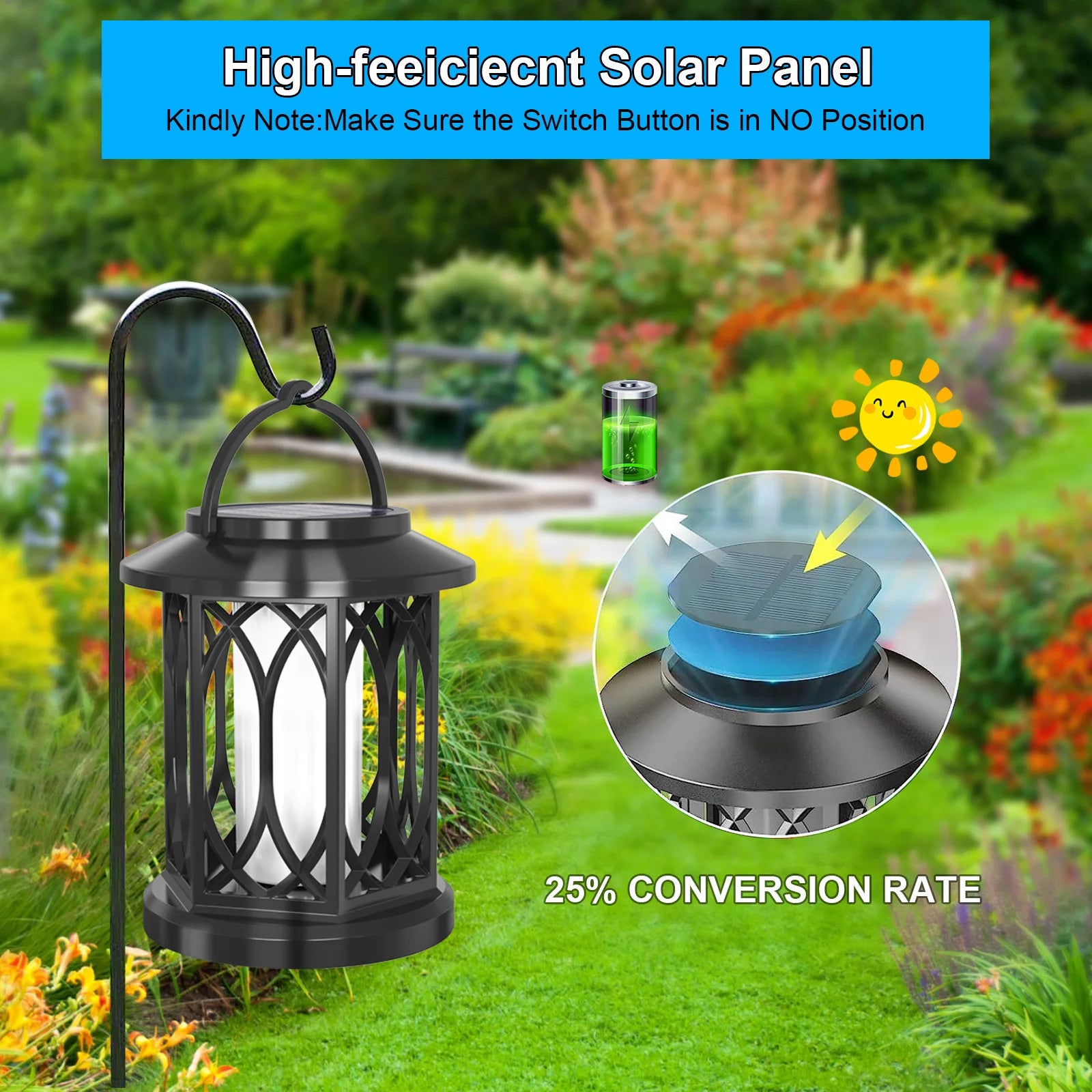 suspension solaire à flamme pour jardin extérieur - vue 4 sur 6
