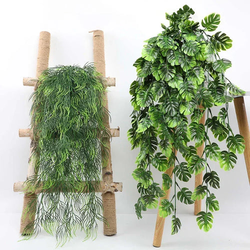 guirlande de feuilles de monstera artificielles pour décoration intérieure et extérieure - vue 10 sur 10